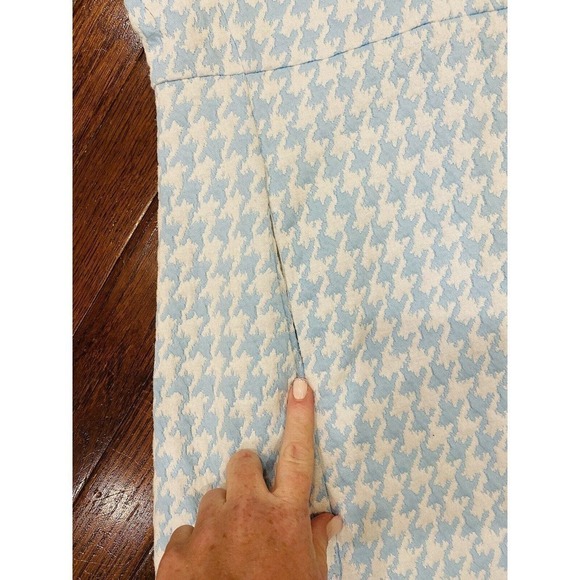 Tyler Boe Kennedy Dress Blue Houndstooth Sleeveless POCKETS Perfect For Summer! - Picture 3 of 5